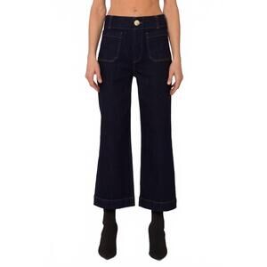 NEW VELVET HEART alyx wide leg flare jeans in dark indigo